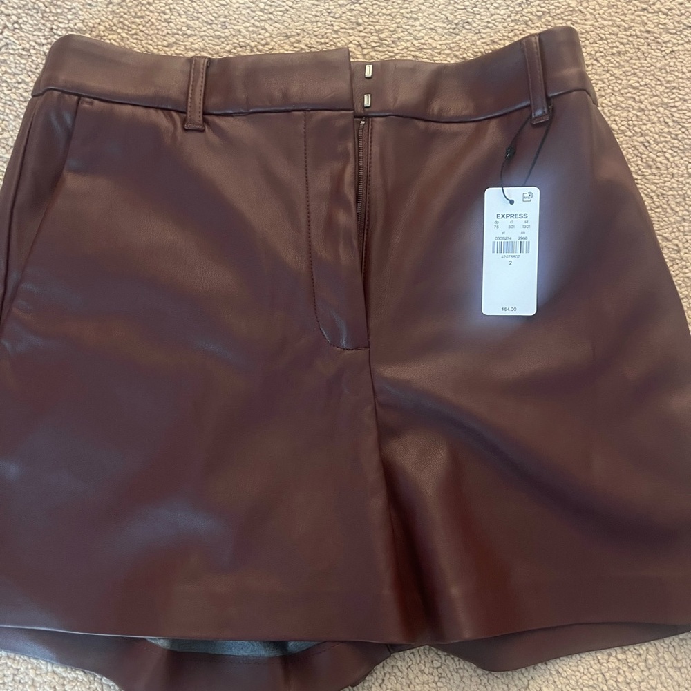 Express never worn, NWT, faux leather shorts